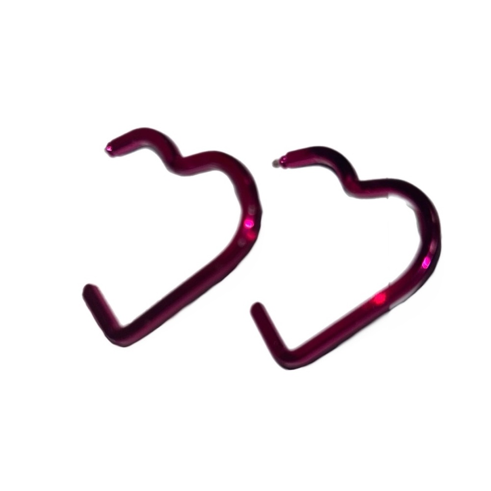 Claire’s- Valentines Day Metallic Pink Hoop Heart Earrings
